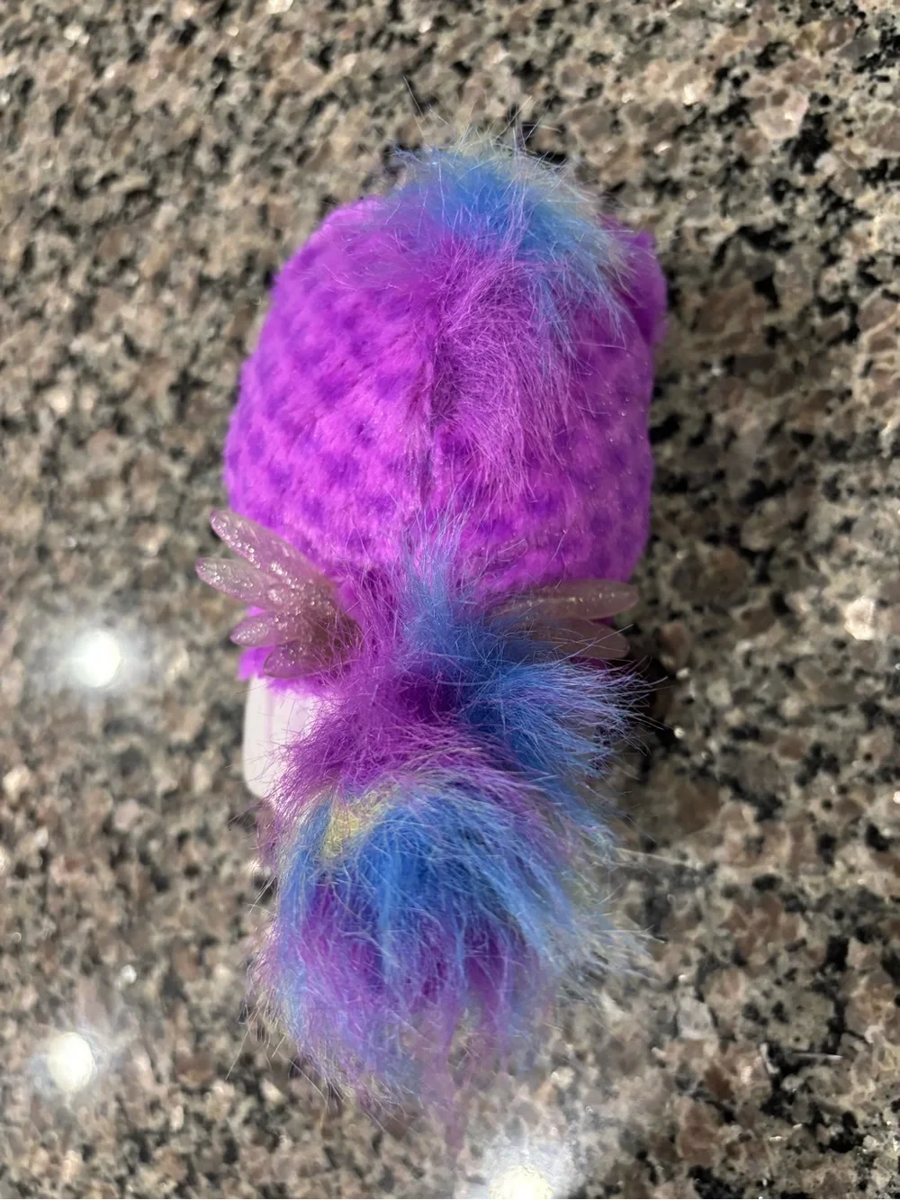 HatchiBaby Purple Plush Small Toy with Yellow Accents - lights up